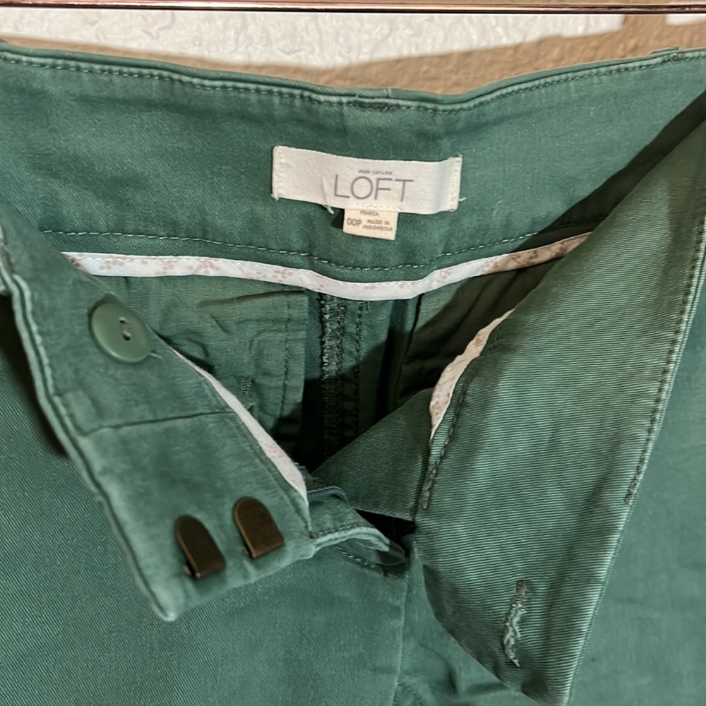 Ann Taylor Loft Marisa 00P Green Casual Capri - Picture 8 of 8